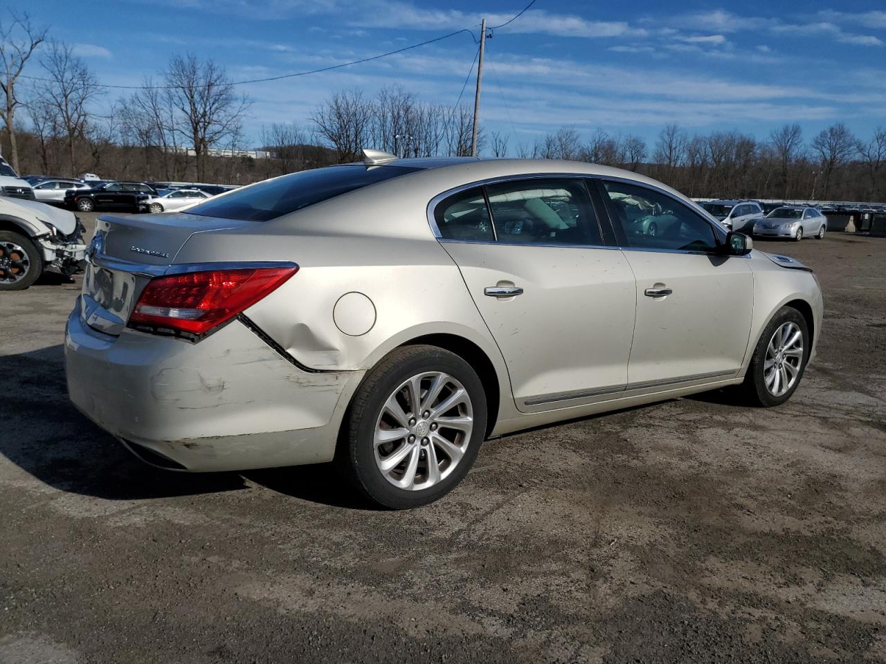 2015 Buick LaCrosse VIN 1G4GA5G36FF142721 Copart auction photo, front end / rear end damage thumbnail 3