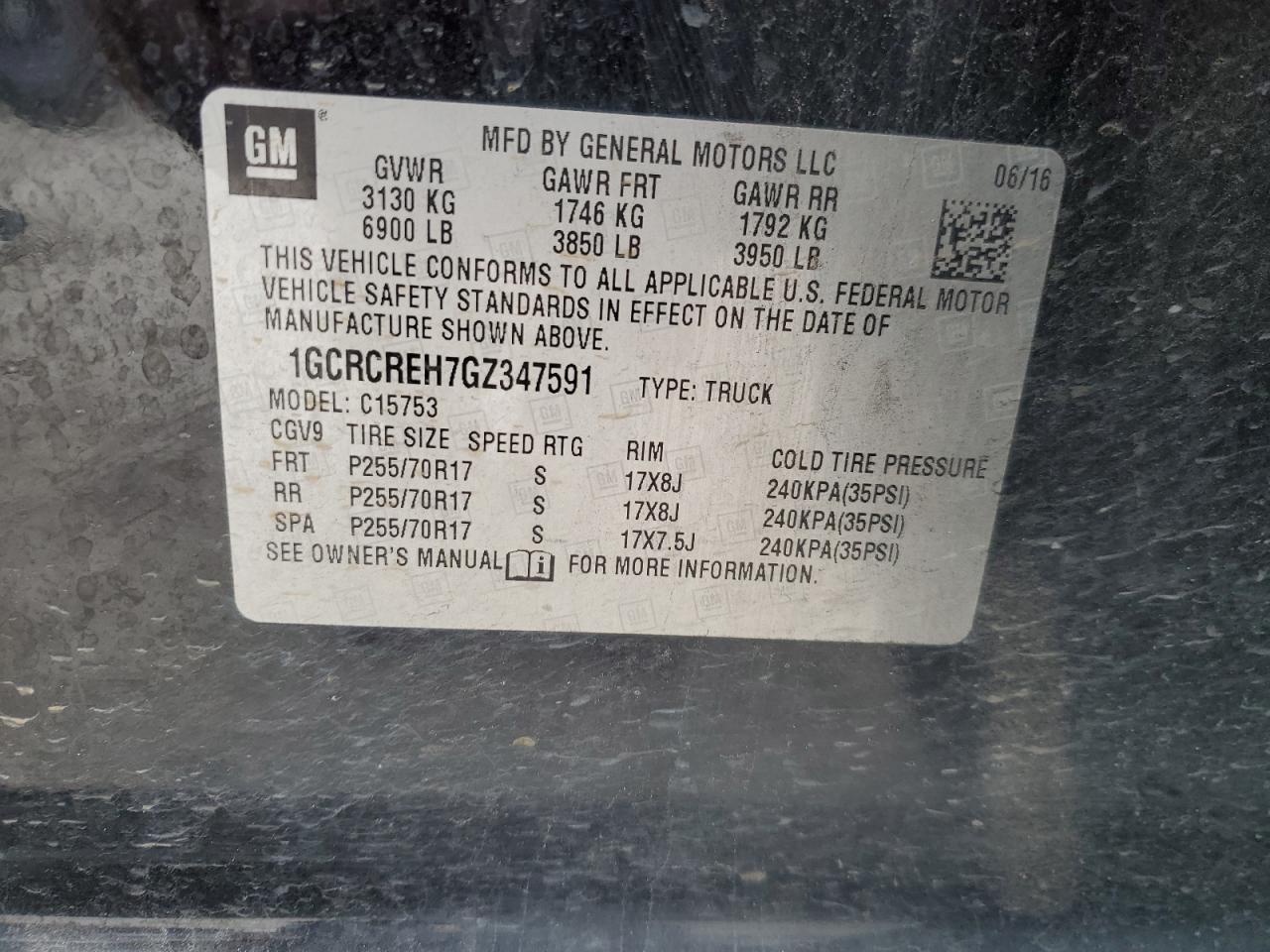 2016 Chevrolet Silverado VIN 1GCRCREH7GZ347591 Copart auction photo, front end damage thumbnail 12