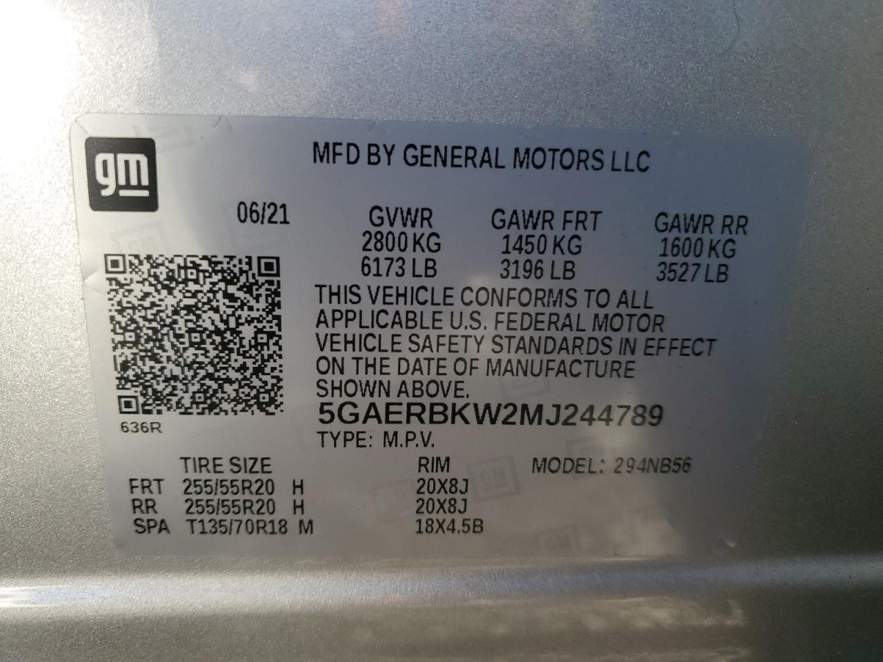 2021 Buick Enclave VIN 5GAERBKW2MJ244789 Copart auction photo, minor dent/scratches damage thumbnail 15