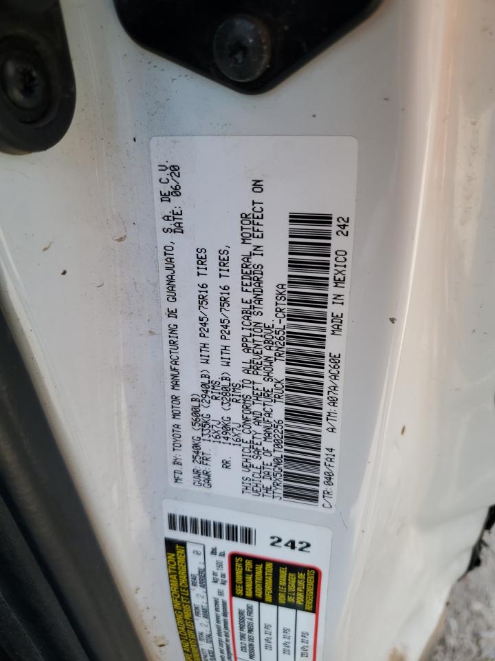 2020 Toyota Tacoma VIN 3TYRX5GN0LT002256 Copart auction photo, front end / side damage thumbnail 12