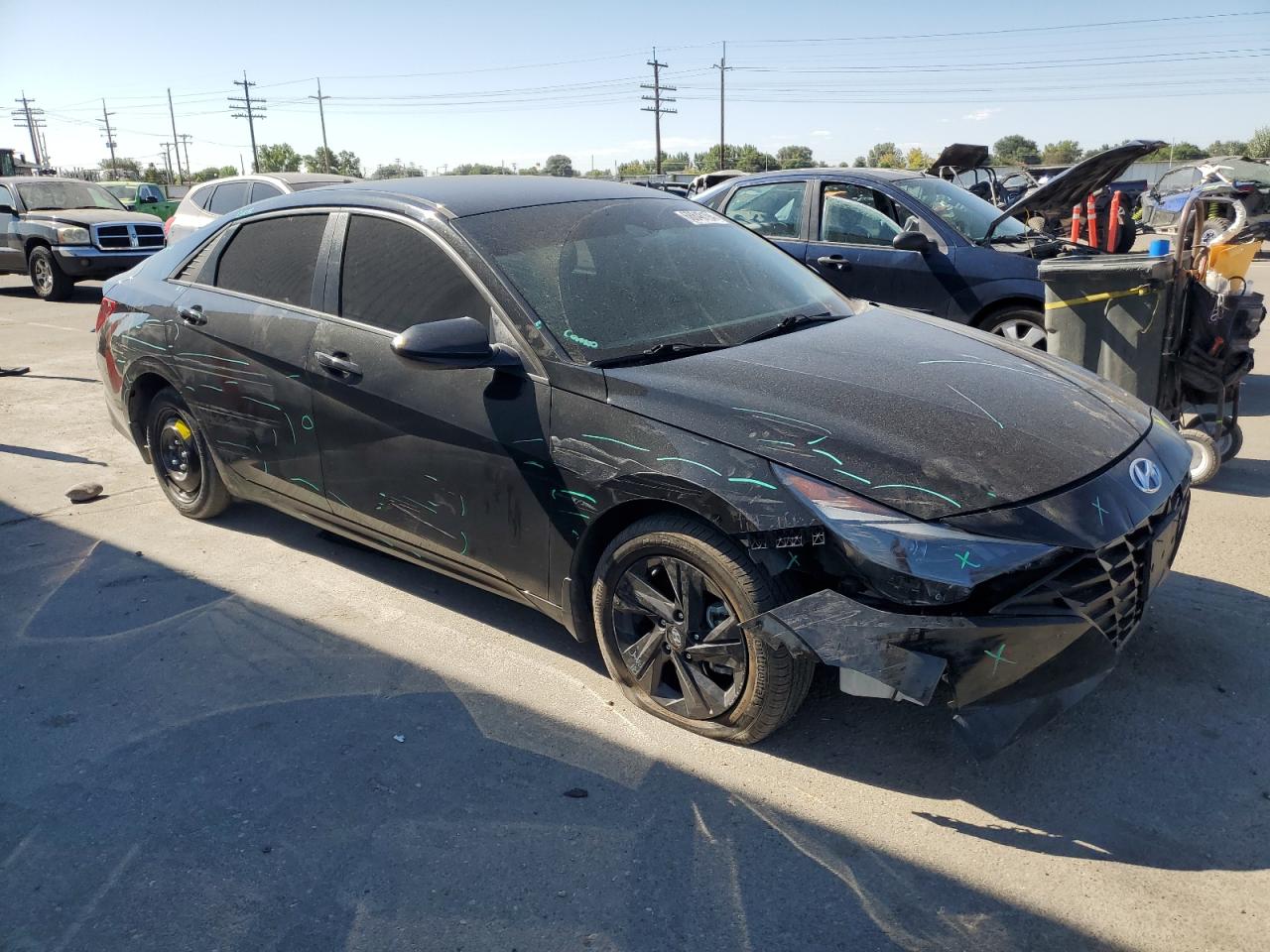 2022 Hyundai Elantra VIN 5NPLS4AG1NH080302 Copart auction photo, front end / side damage thumbnail 4