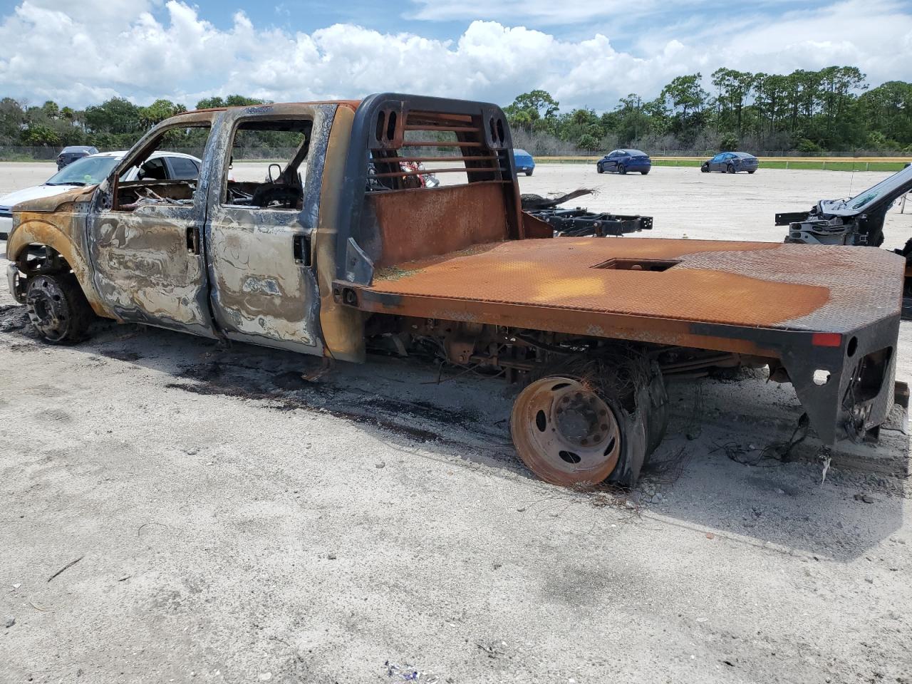 2016 Ford F450 VIN 1FT8W4DT5GEC67662 Copart auction photo, burn damage thumbnail 3