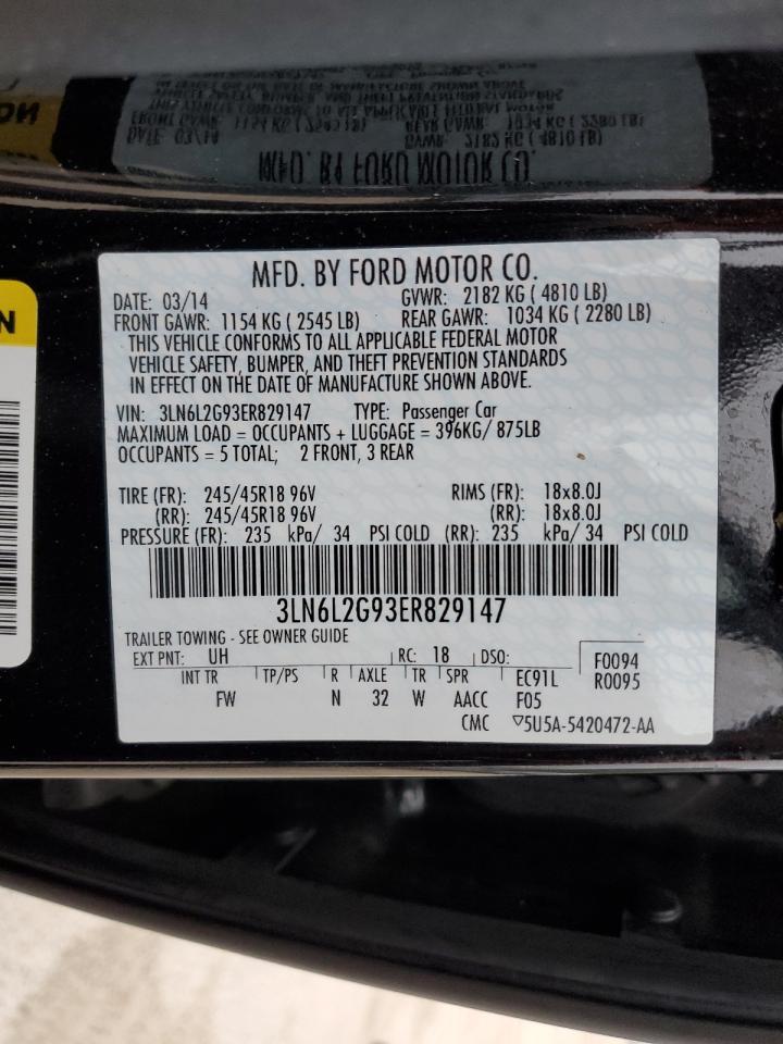 2014 Lincoln MKZ VIN 3LN6L2G93ER829147 Copart auction photo, front end damage thumbnail 15