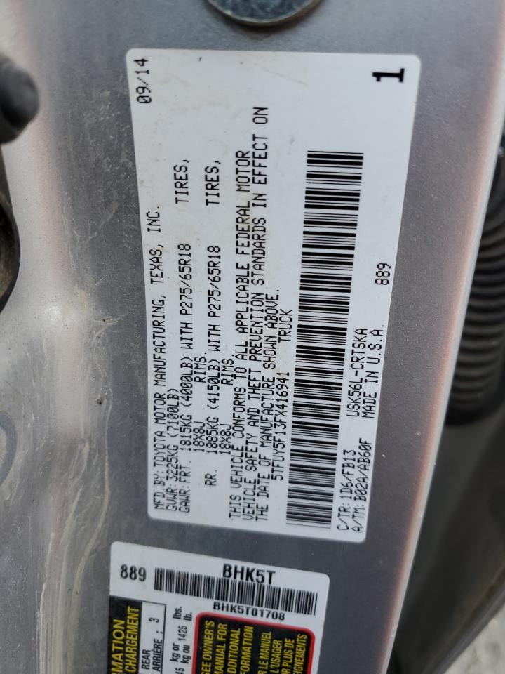 2015 Toyota Tundra VIN 5TFUY5F13FX416941 Copart auction photo, side damage thumbnail 12