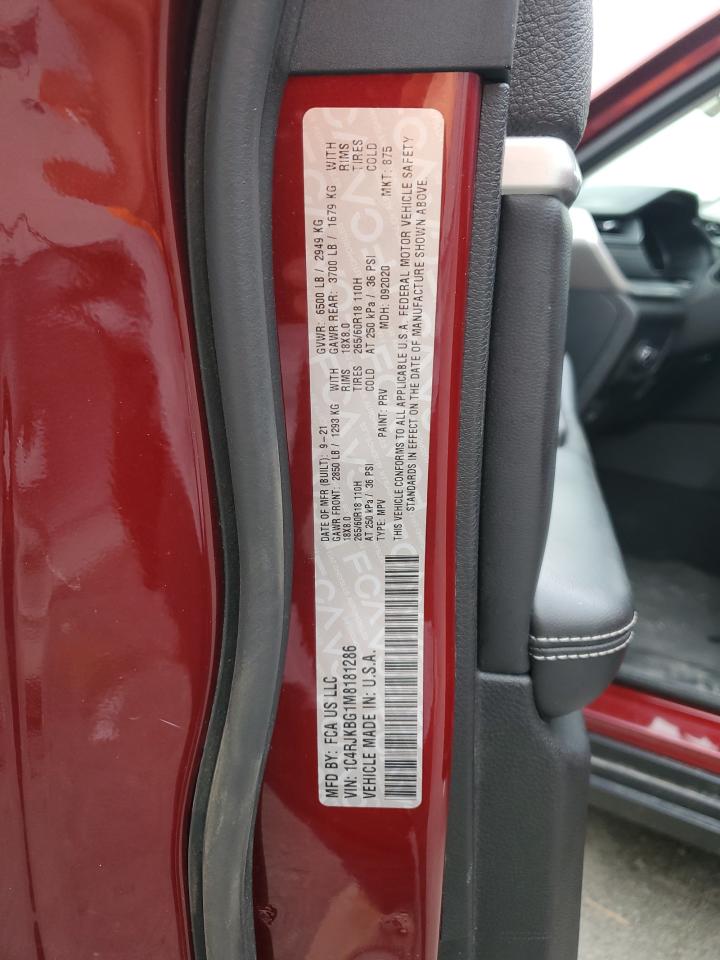 2021 Jeep Grand Cherokee VIN 1C4RJKBG1M8181286 Copart auction photo, side damage thumbnail 13