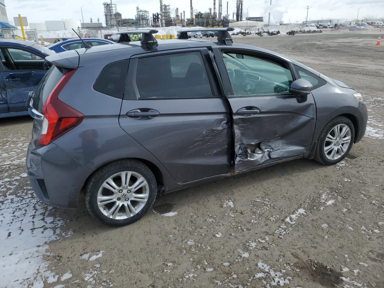 2015 Honda Fit VIN 3HGGK5H86FM101938 Copart auction photo, side damage thumbnail 3