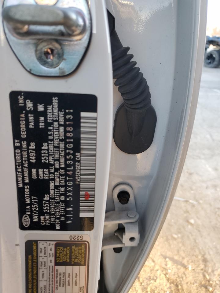 2018 KIA Optima VIN 5XXGT4L35JG188131 Copart auction photo, all over damage thumbnail 12