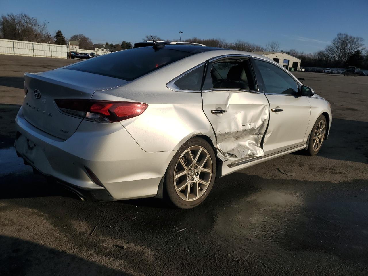 2019 Hyundai Sonata VIN 5NPE34AB2KH733922 Copart auction photo, side damage thumbnail 3