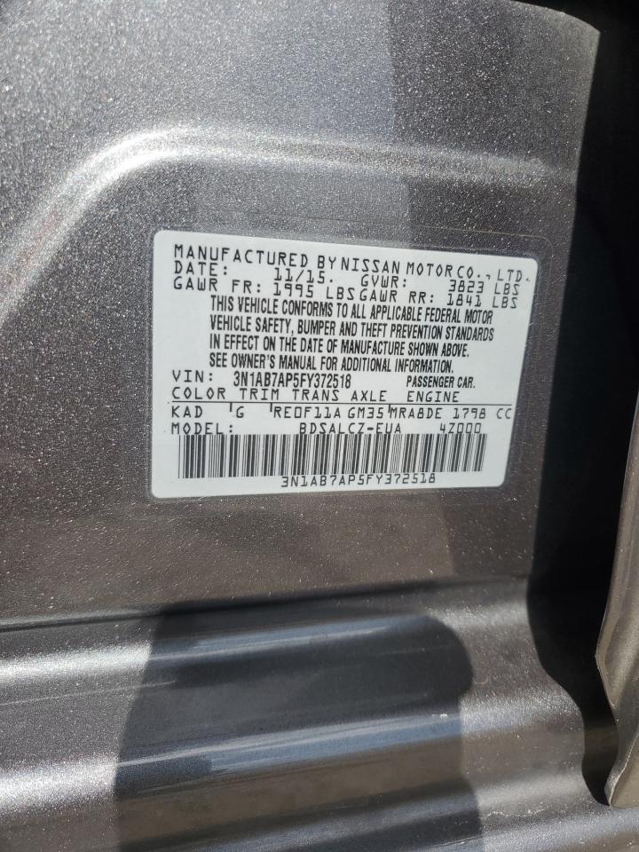 2015 Nissan Sentra VIN 3N1AB7AP5FY372518 Copart auction photo, normal wear damage thumbnail 12