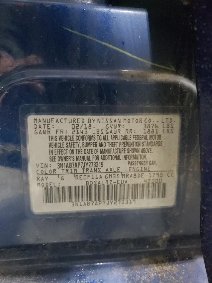 2018 Nissan Sentra VIN 3N1AB7AP7JY273319 Copart auction photo, front end damage thumbnail 12