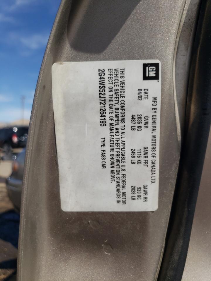 2002 Buick Century VIN 2G4WS52J721264195 Copart auction photo, front end damage thumbnail 12