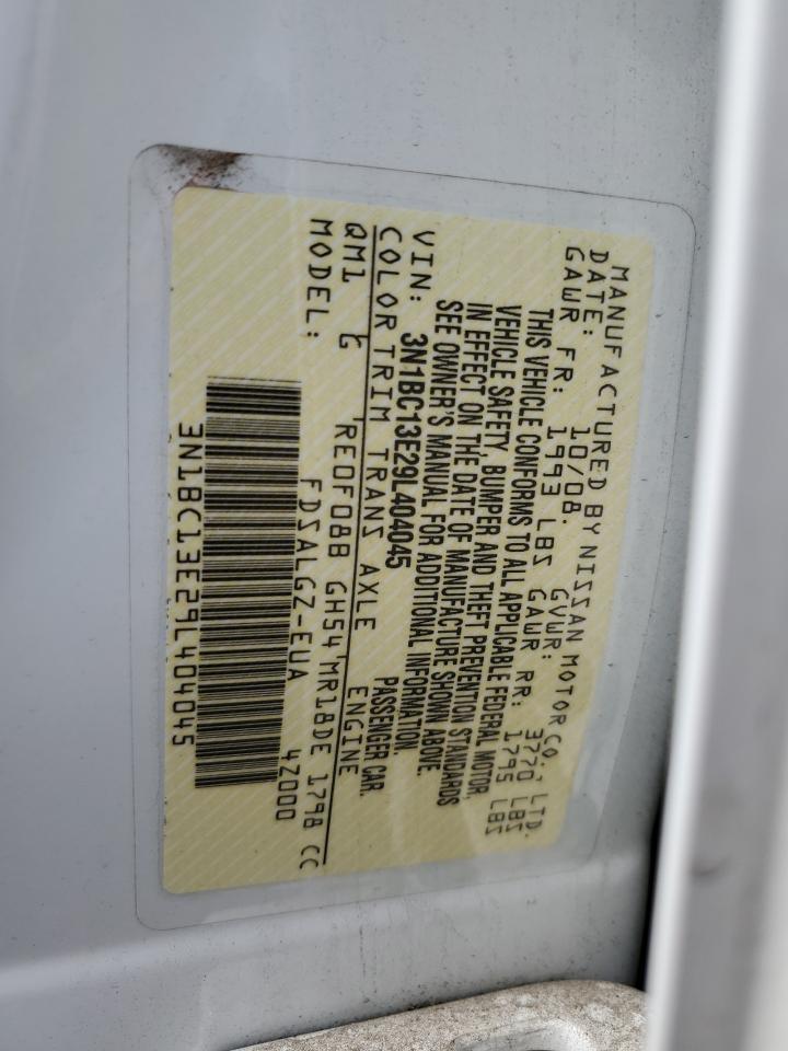 2009 Nissan Versa VIN 3N1BC13E29L404045 Copart auction photo, front end damage thumbnail 12