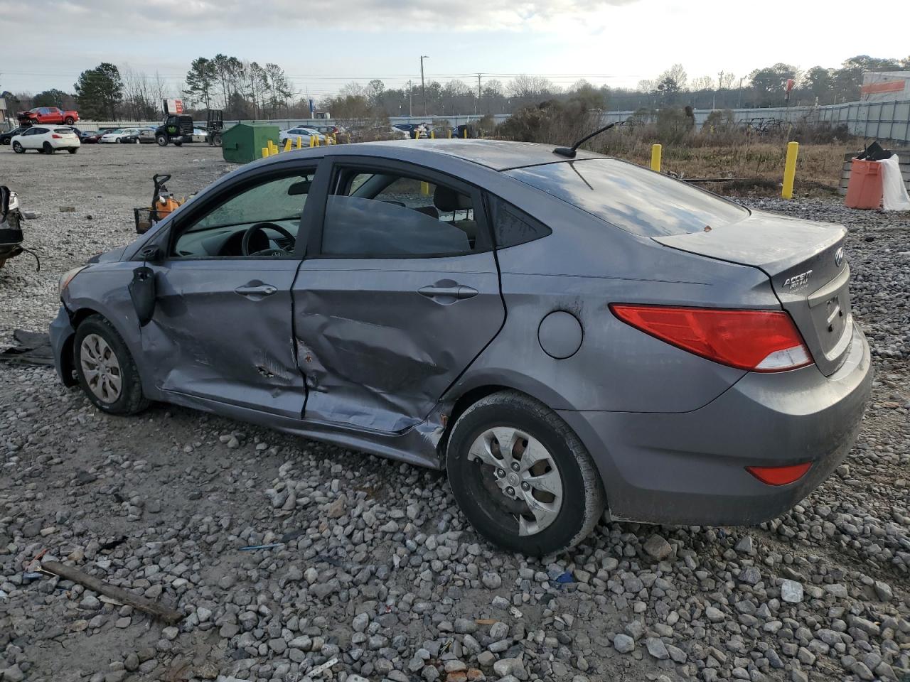 2016 Hyundai Accent VIN KMHCT4AEXGU000530 Copart auction photo, side / front end damage thumbnail 2