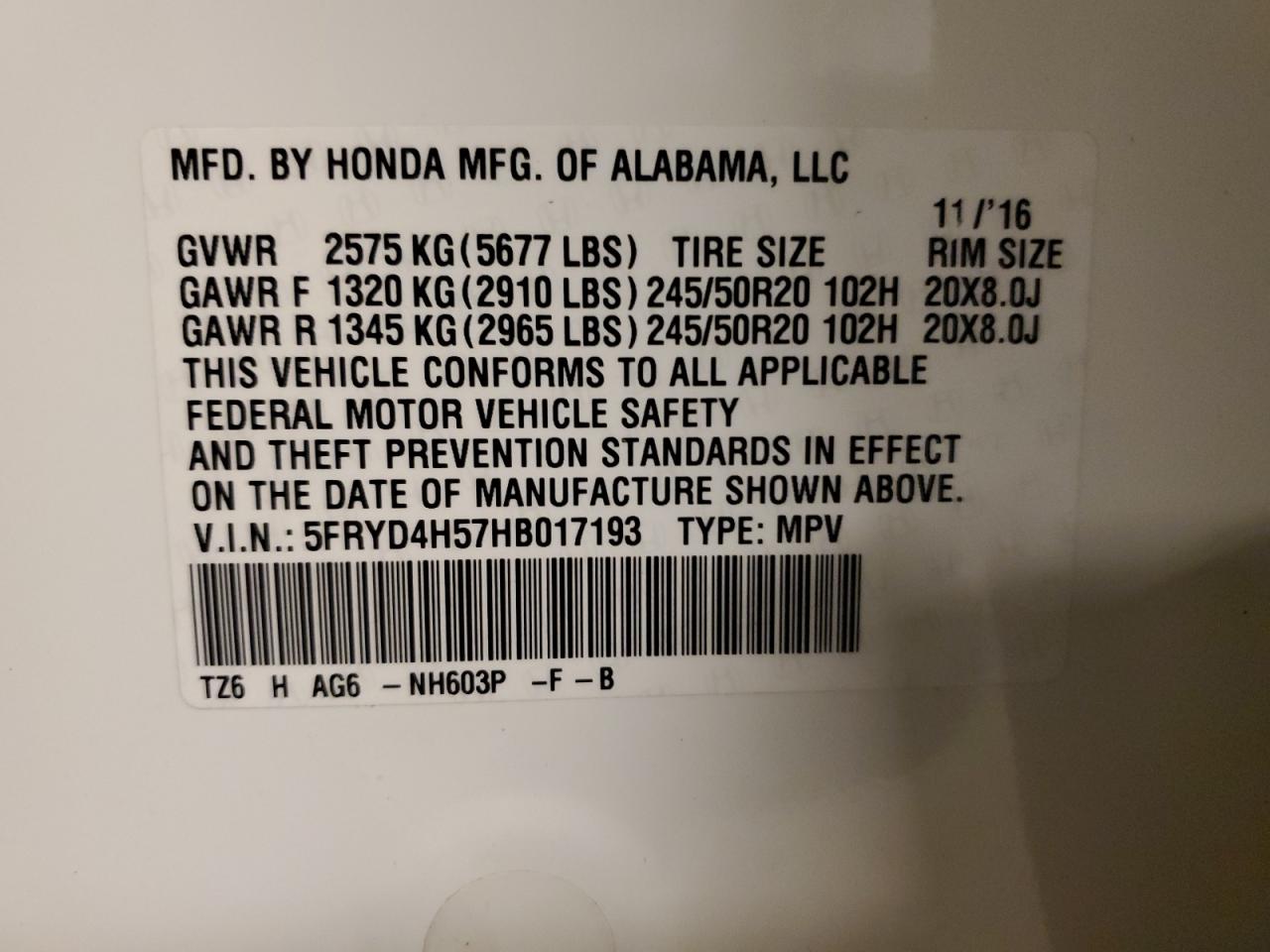 2017 Acura MDX VIN 5FRYD4H57HB017193 Copart auction photo, front end / minor dent/scratches damage thumbnail 14