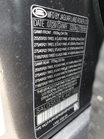 2020 Land Rover Range Rover VIN SALGS5SE7LA411885 Copart auction photo, water/flood / front end damage thumbnail 13