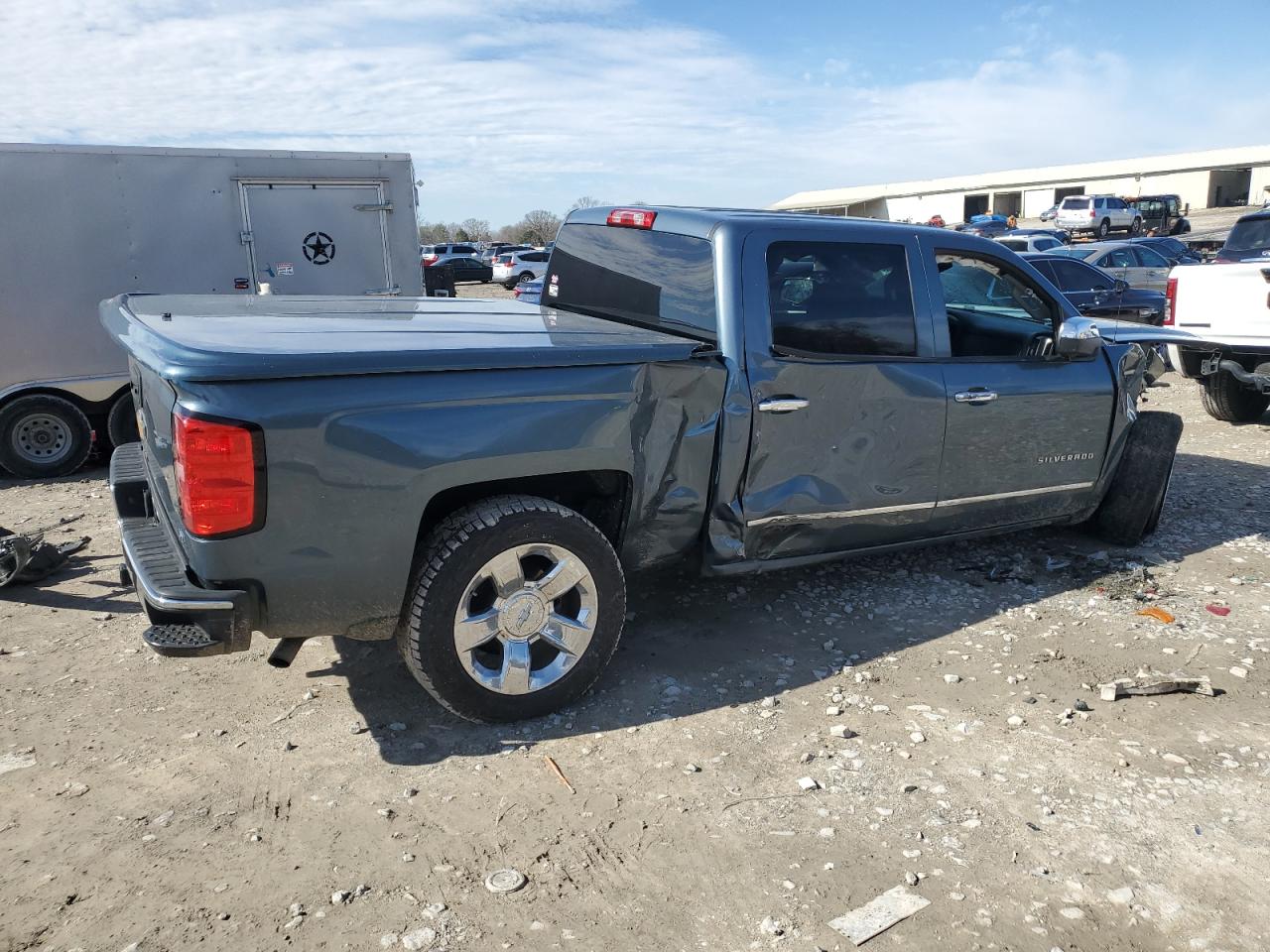 2014 Chevrolet Silverado VIN 3GCUKSEC9EG308412 Copart auction photo, front end / side damage thumbnail 3