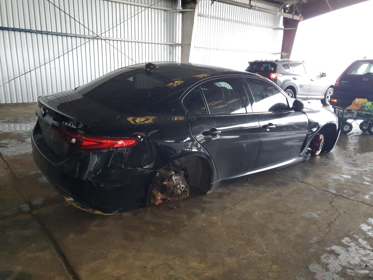 2018 Alfa Romeo Giulia VIN ZARFAEEN2J7589334 Copart auction photo, side / side damage thumbnail 3