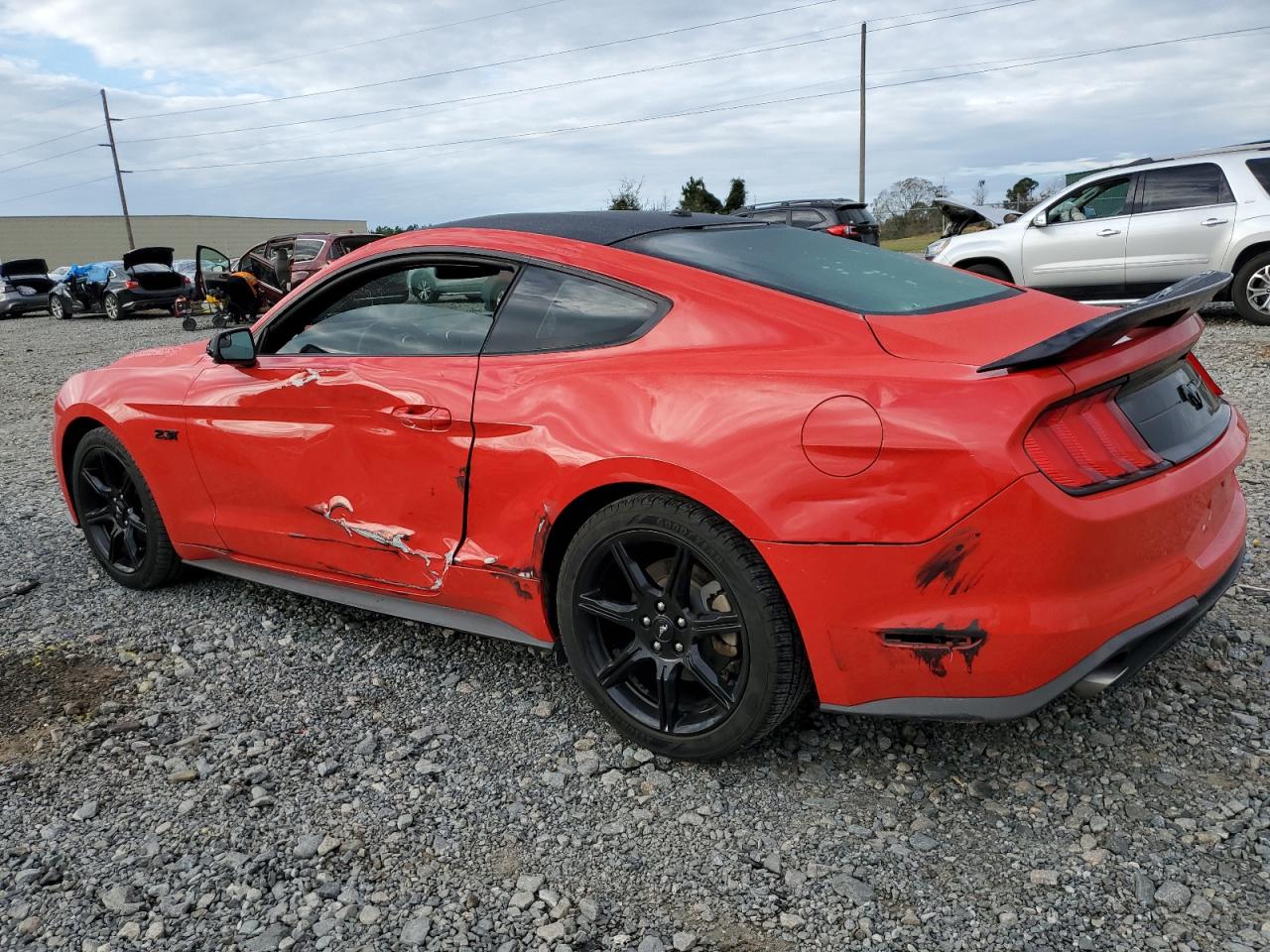 2019 Ford Mustang VIN 1FA6P8TH9K5105508 Copart auction photo, side damage thumbnail 2
