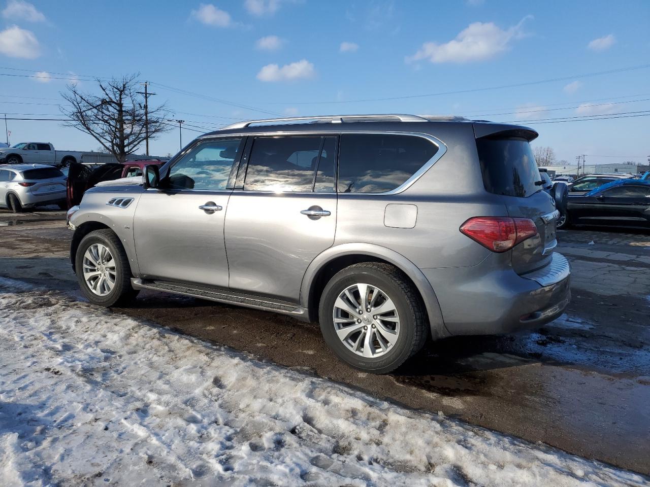 2016 Infiniti QX80 VIN JN8AZ2NE1G9123861 Copart auction photo, front end / undercarriage damage thumbnail 2