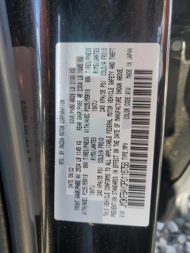 2023 Mazda CX-5 VIN JM3KFBAY0P0116758 Copart auction photo, side / front end damage thumbnail 12