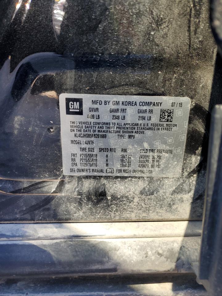2015 Buick Encore VIN KL4CJHSB5FB261669 Copart auction photo, side damage thumbnail 13