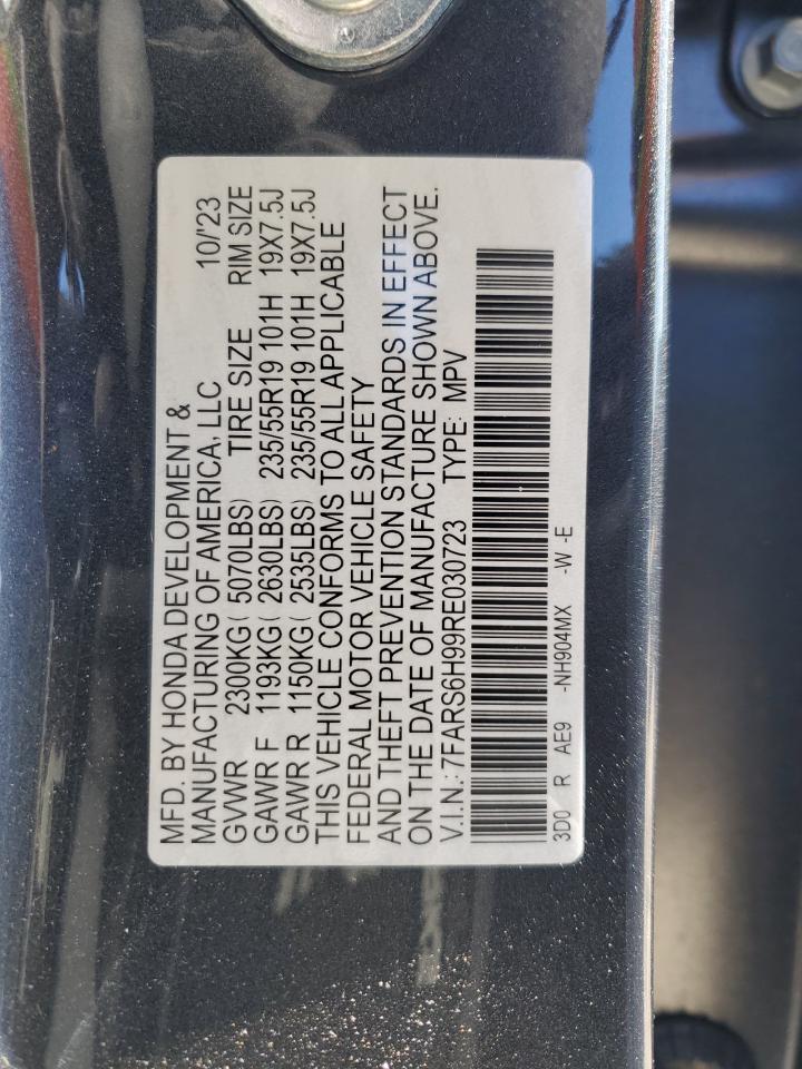 2024 Honda CR-V VIN 7FARS6H99RE030723 Copart auction photo, front end / side damage thumbnail 16