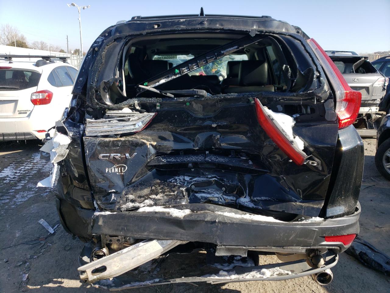 2017 Honda CR-V VIN 2HKRW2H57HH666059 Copart auction photo, rear end / front end damage thumbnail 6