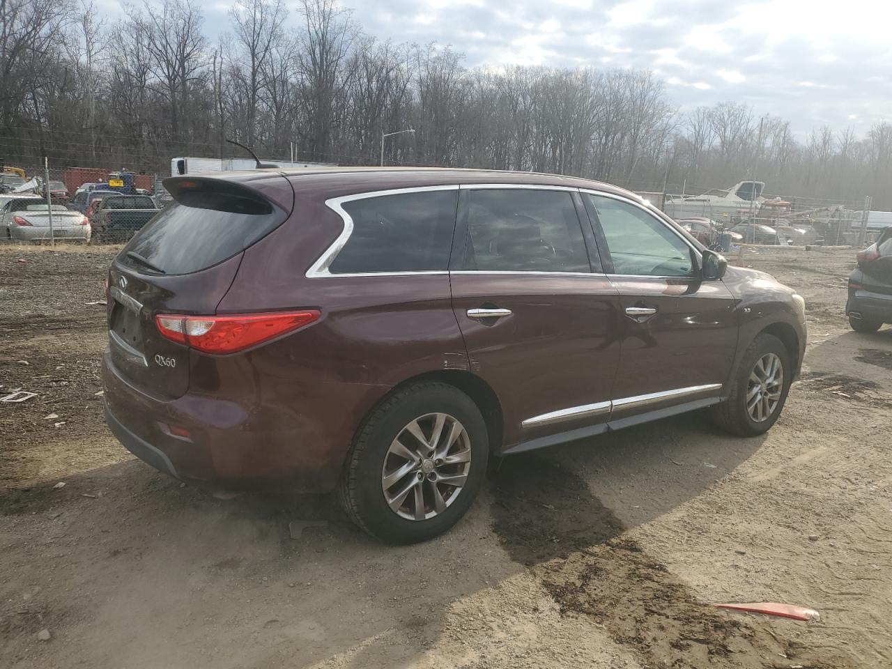 2014 Infiniti QX60 VIN 5N1AL0MM4EC528375 Copart auction photo, minor dent/scratches damage thumbnail 3
