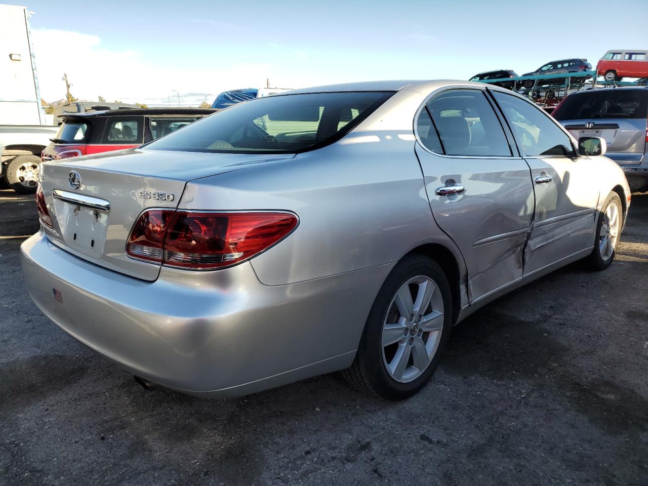 2005 Lexus ES VIN JTHBA30G255093987 Copart auction photo, side / front end damage thumbnail 3