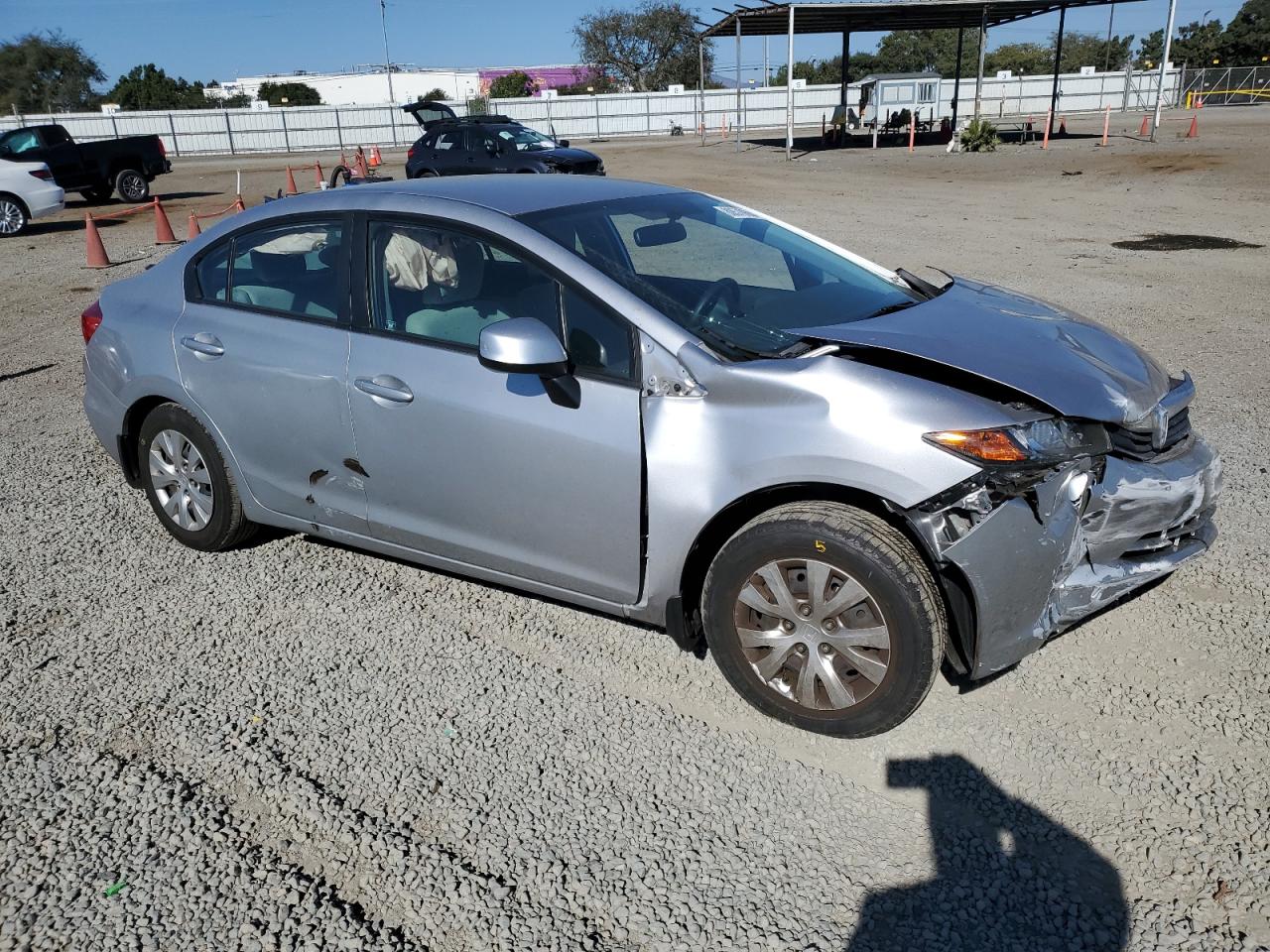 2012 Honda Civic VIN 19XFB2F52CE304039 Copart auction photo, front end damage thumbnail 4