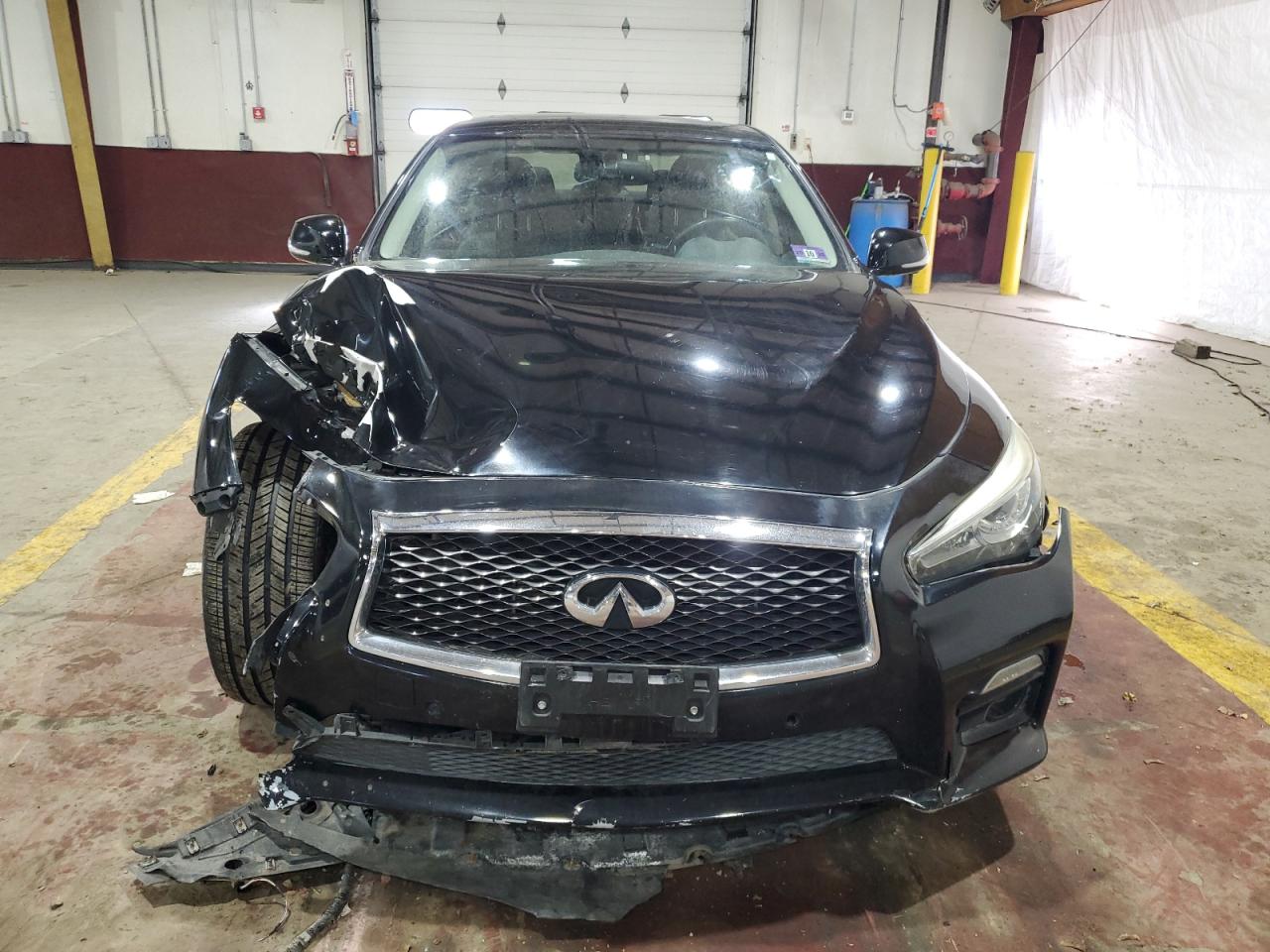 2015 Infiniti Q50 VIN JN1AV7AP7FM790251 Copart auction photo, front end / side damage thumbnail 5