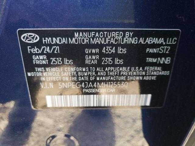 2021 Hyundai Sonata VIN 5NPEG4JA4MH125530 Copart auction photo, all over / undercarriage damage thumbnail 12