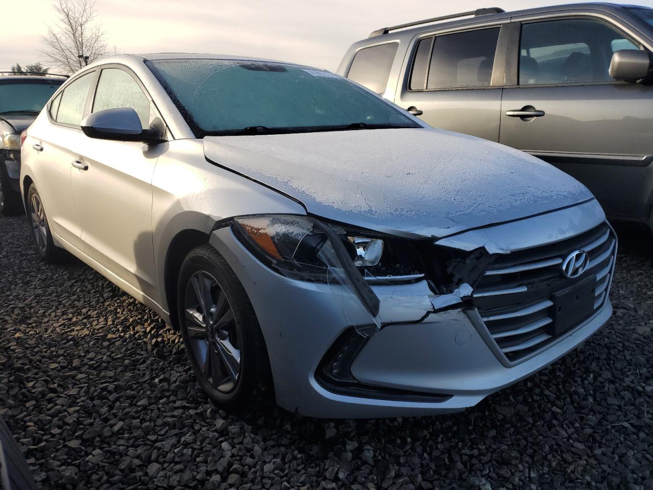 2018 Hyundai Elantra VIN KMHD84LFXJU591686 Copart auction photo, front end damage thumbnail 4