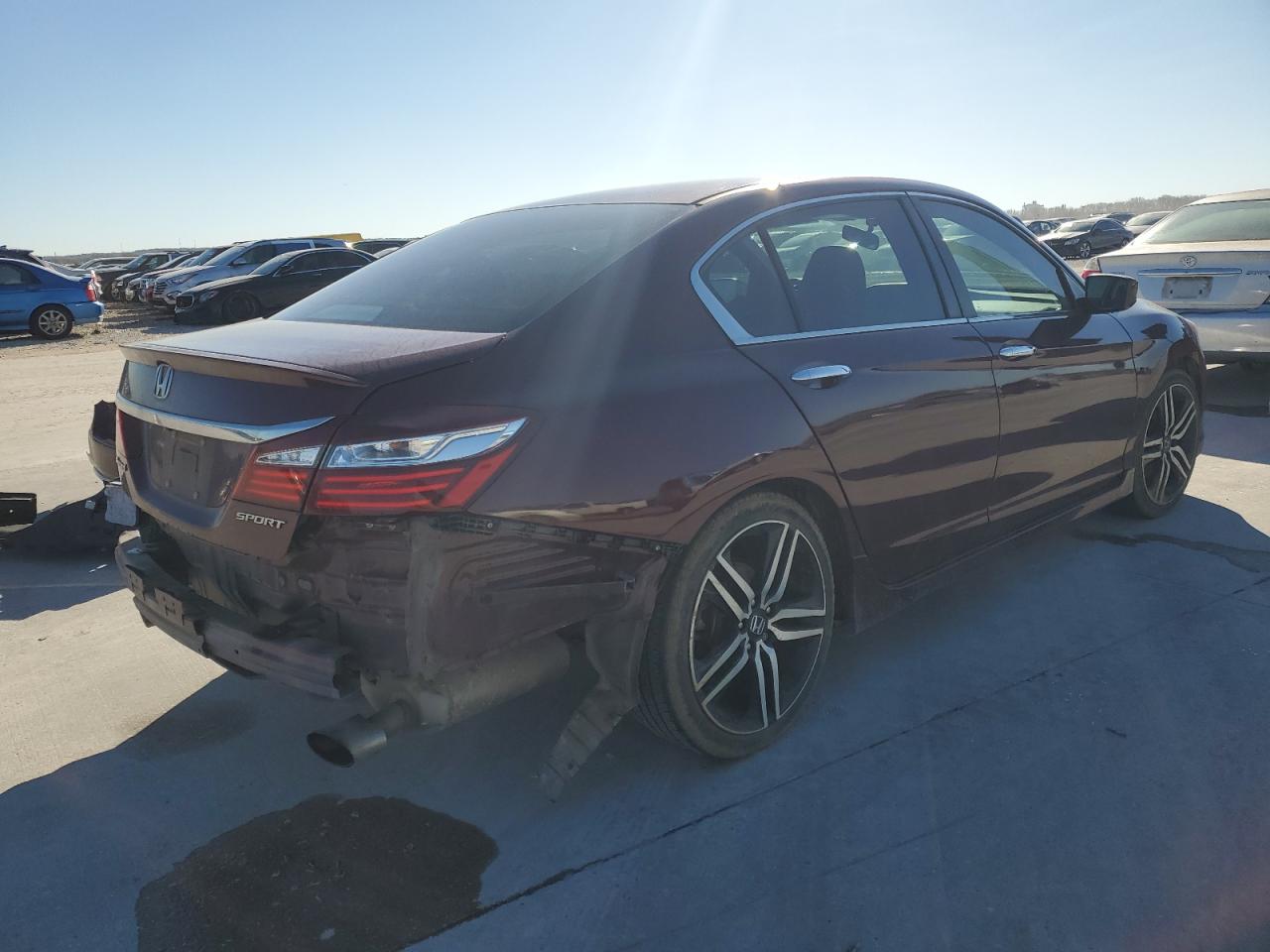 2016 Honda Accord VIN 1HGCR2F52GA023156 Copart auction photo, rear end / mechanical damage thumbnail 3