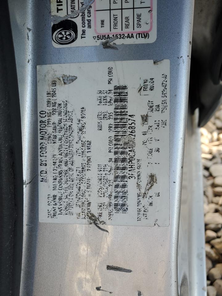 2011 Ford Fusion VIN 3FAHP0GA8BR268574 Copart auction photo, side / front end damage thumbnail 14