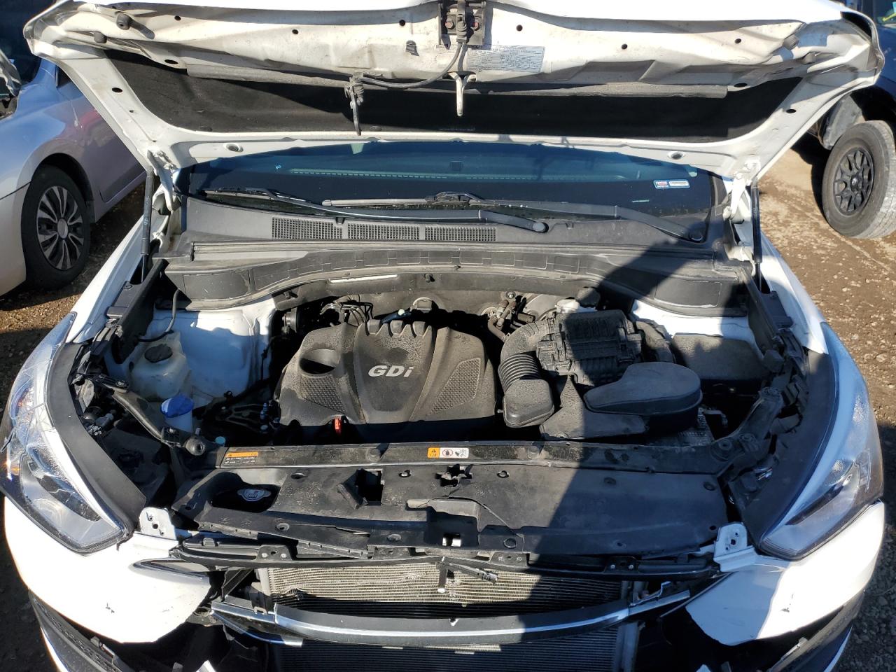 2016 Hyundai Santa Fe VIN 5XYZTDLB8GG344747 Copart auction photo, front end / minor dent/scratches damage thumbnail 11