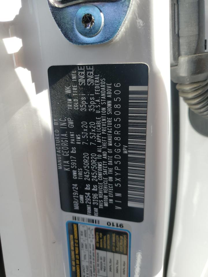 2024 KIA Telluride VIN 5XYP5DGC8RG508506 Copart auction photo, rear end / front end damage thumbnail 15