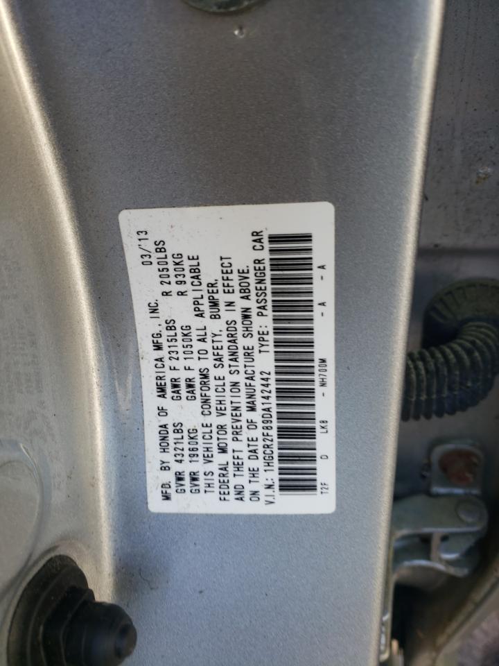2013 Honda Accord VIN 1HGCR2F89DA142442 Copart auction photo, front end damage thumbnail 12