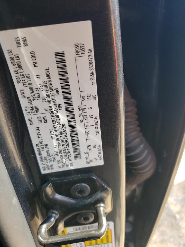 2019 Ford F-150 VIN 1FTEW1C52KFA85120 Copart auction photo, rear end / minor dent/scratches damage thumbnail 12