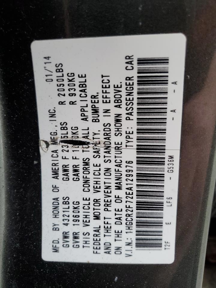 2014 Honda Accord VIN 1HGCR2F72EA129976 Copart auction photo, all over damage thumbnail 13
