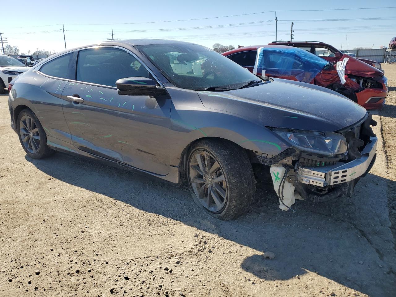 2019 Honda Civic VIN 2HGFC3B32KH350479 Copart auction photo, undercarriage / front end damage thumbnail 4