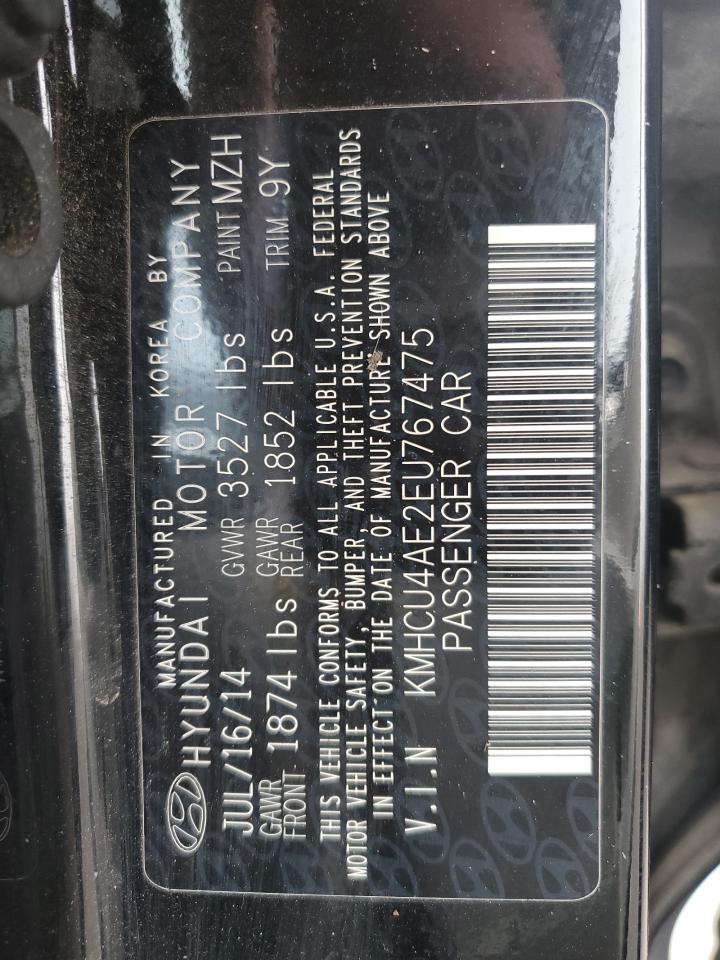 2014 Hyundai Accent VIN KMHCU4AE2EU767475 Copart auction photo, front end damage thumbnail 12