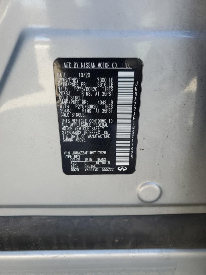 2021 Infiniti QX80 VIN JN8AZ2AF1M9717926 Copart auction photo, front end damage thumbnail 16