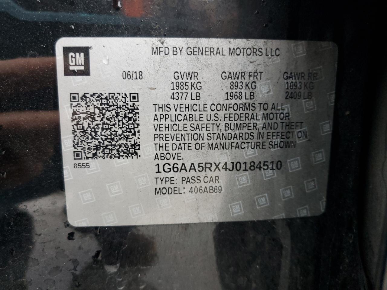 2018 Cadillac ATS VIN 1G6AA5RX4J0184510 Copart auction photo, rear end damage thumbnail 14