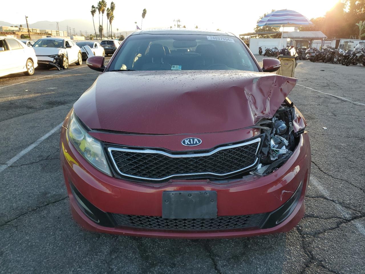 2011 KIA Optima VIN KNAGR4A62B5147227 Copart auction photo, front end / minor dent/scratches damage thumbnail 5