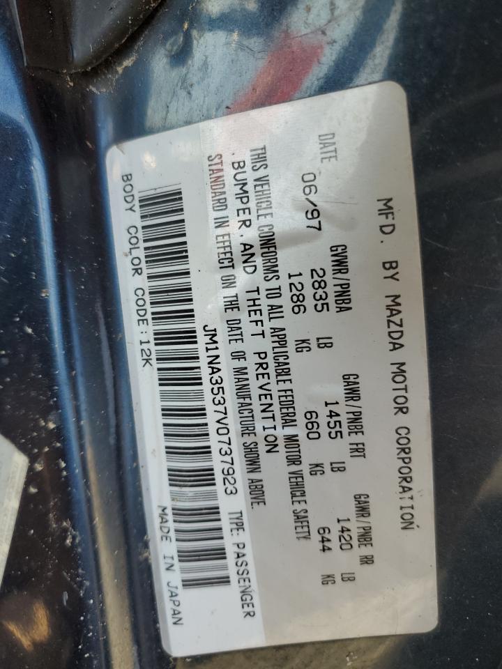 1997 Mazda MX-5 VIN JM1NA3537V0737923 Copart auction photo, all over damage thumbnail 12