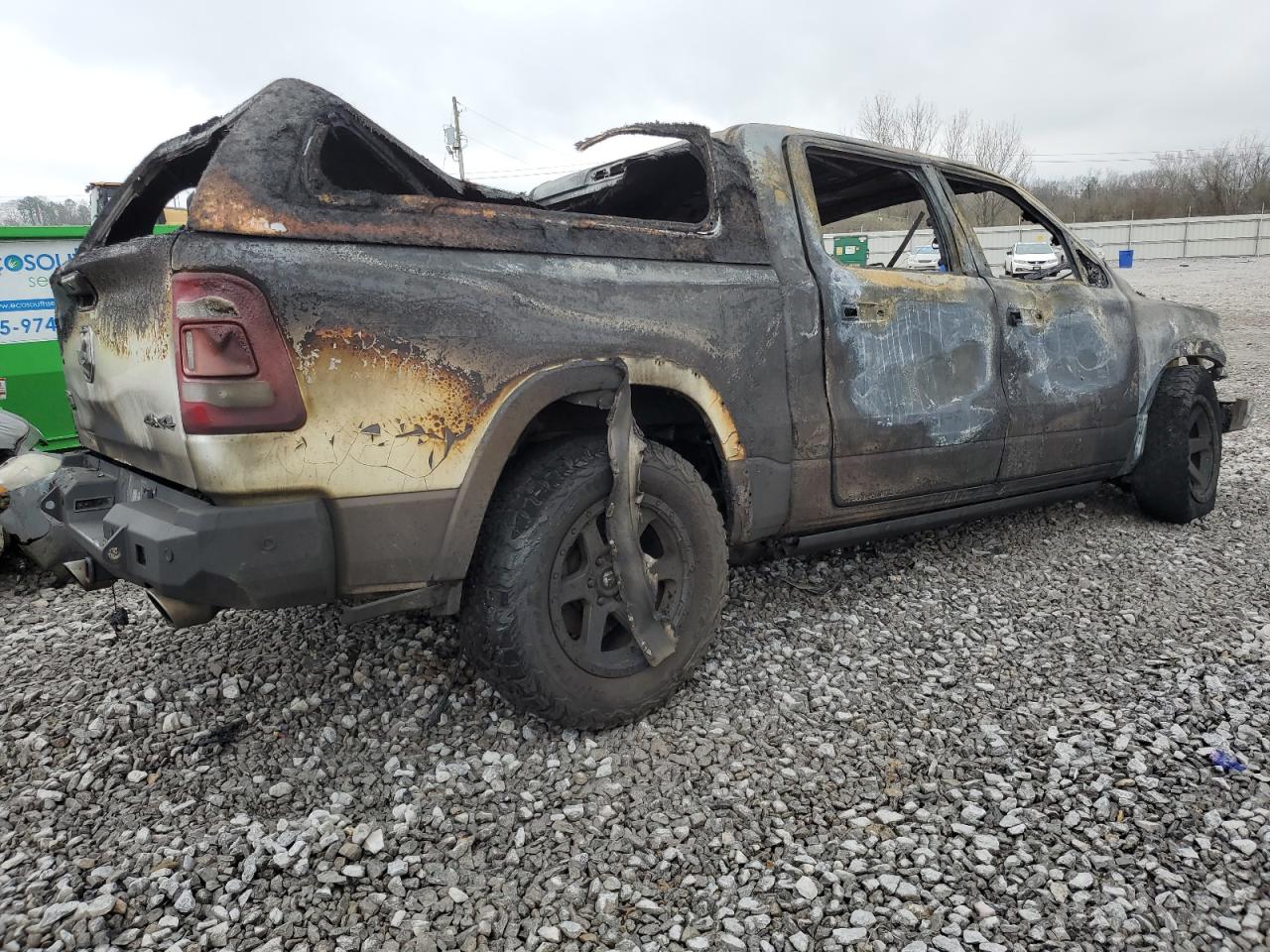 2020 RAM 1500 VIN 1C6SRFKM2LN201396 Copart auction photo, burn damage thumbnail 3