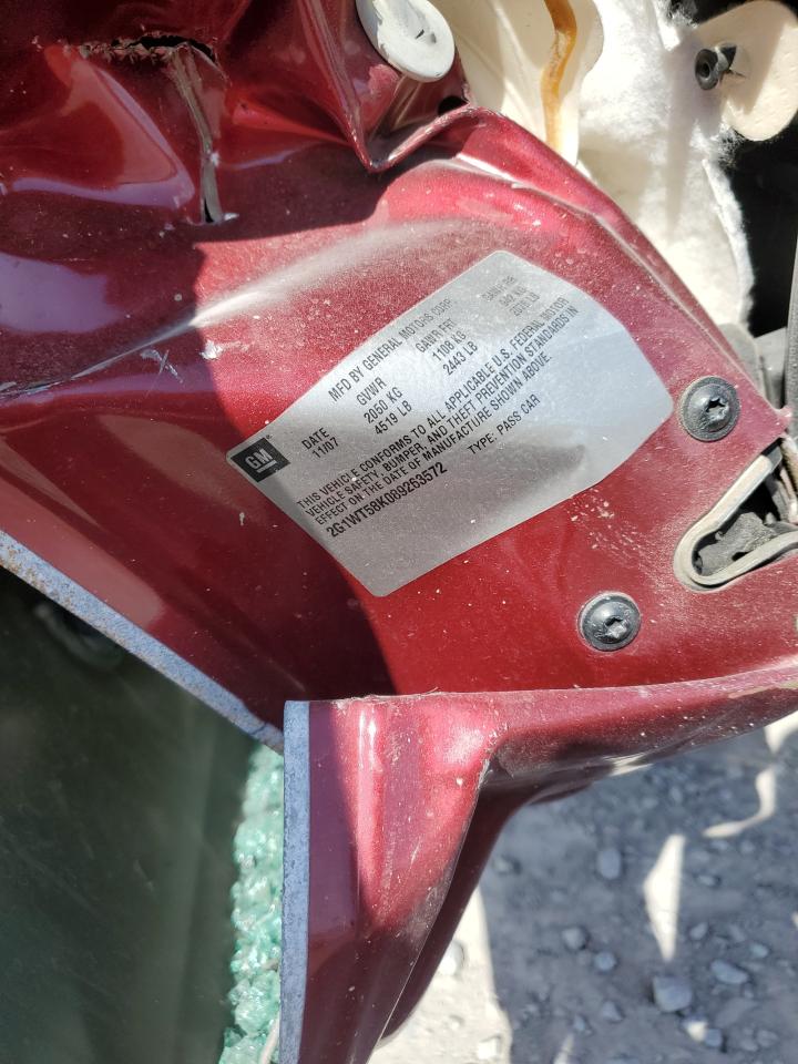 2008 Chevrolet Impala VIN 2G1WT58K089263572 Copart auction photo, front end / side damage thumbnail 13