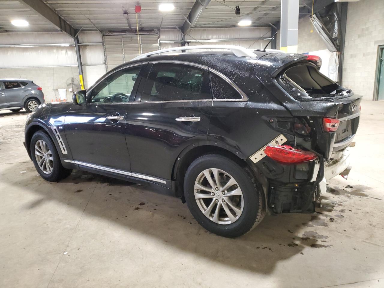 2015 Infiniti QX70 VIN JN8CS1MW4FM482070 Copart auction photo, rear end / side damage thumbnail 2