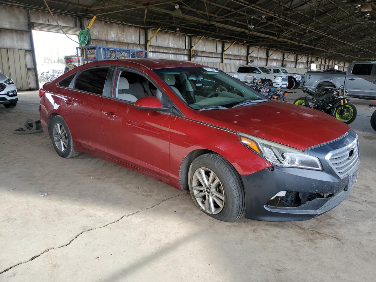 2016 Hyundai Sonata VIN 5NPE24AF0GH347853 Copart auction photo, front end / side damage thumbnail 4